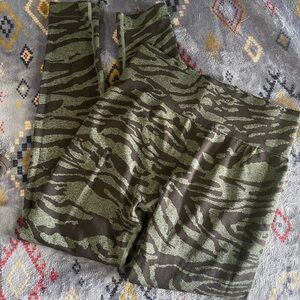 Olive Zebra print leggings